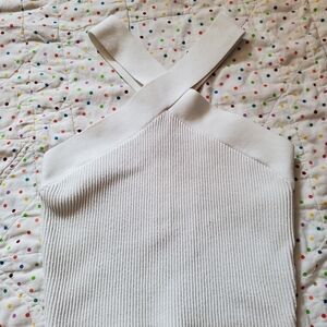 Quince Cropped  Halter Ribbed Knit Tank